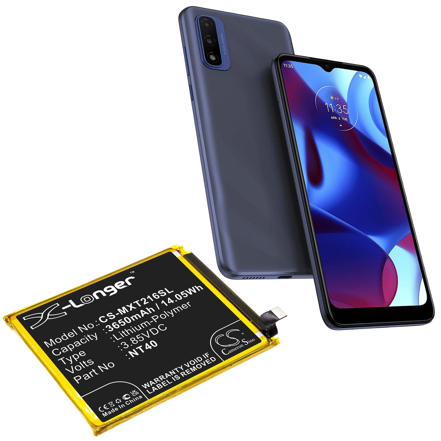 Replacement Battery for Motorola  G Pure 2021 – Mobile, SmartPhone – 3650mAh / 14.05Wh / 3.85V