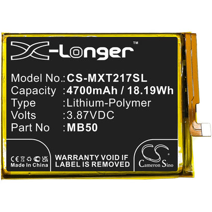 Replacement Battery for Motorola  Moto Edge S30 – Mobile, SmartPhone – 4700mAh / 18.19Wh / 3.87V
