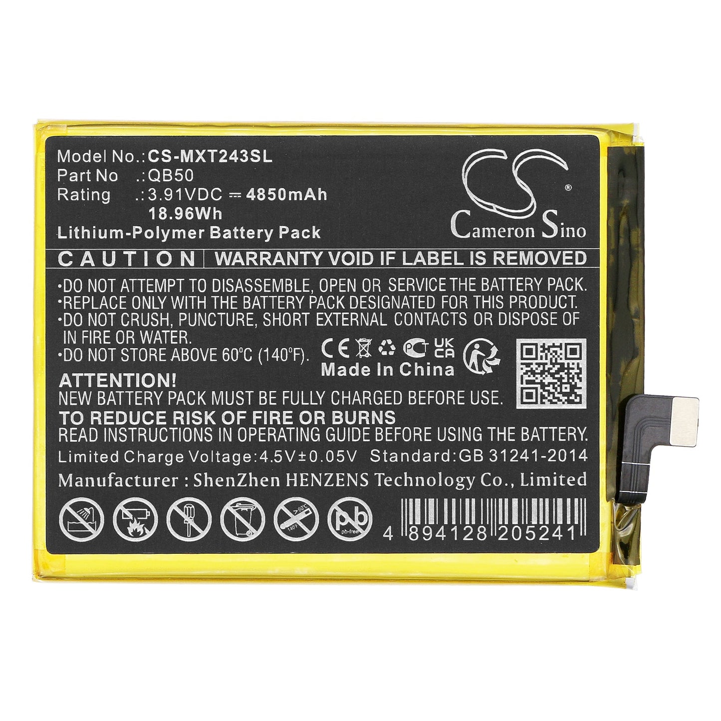 Replacement Battery for Motorola  Moto G84 5G – Mobile, SmartPhone – 4850mAh / 18.96Wh / 3.91V