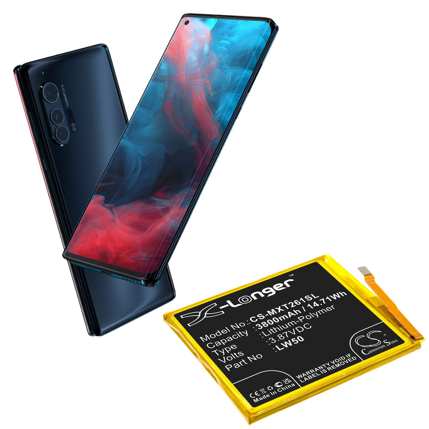 Replacement Battery for Motorola  Moto Edge Plus – Mobile, SmartPhone – 3800mAh / 14.71Wh / 3.87V