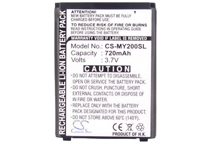 Replacement Battery for Sagem  MY200X – Mobile, SmartPhone – 720mAh / 2.66Wh / 3.7V