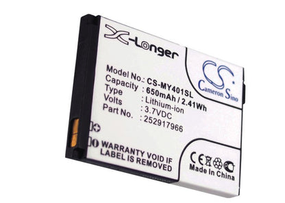 Replacement Battery for Sagem  MY401C – Mobile, SmartPhone – 650mAh/2.41Wh / 3.7V