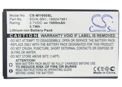 Replacement Battery for Sagem  MY600v – Mobile, SmartPhone – 1000mAh / 3.7V