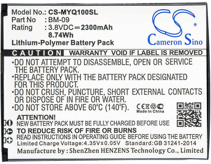 Replacement Battery for MyPhone  Q-smart Premium – Mobile, SmartPhone – 2300mAh / 8.74Wh / 3.8V