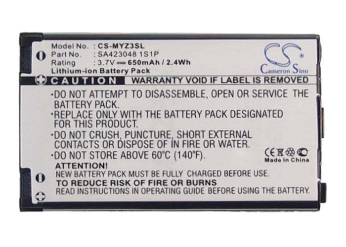 Replacement Battery for Sagem  MYZ3 – Mobile, SmartPhone – 650mAh / 3.7V