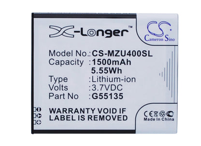 Replacement Battery for NAVON  Mizu M400 – Mobile, SmartPhone – 1500mAh / 5.55Wh / 3.7V