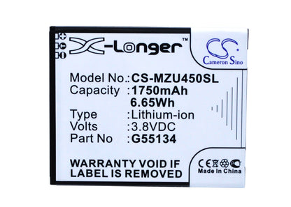 Replacement Battery for NAVON  Mizu M450 – Mobile, SmartPhone – 1750mAh / 6.65Wh / 3.8V