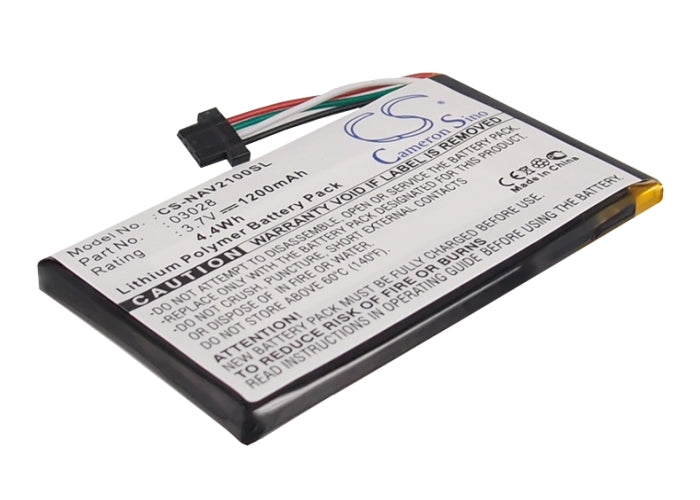 Replacement Battery for Navigon  2100 Max – GPS, Navigator – 1200mAh / 3.7V