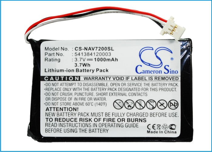 Replacement Battery for Navigon  72 Easy – GPS, Navigator – 1000mAh / 3.7V
