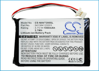 Replacement Battery for Navigon  72 Easy – GPS, Navigator – 1000mAh / 3.7V