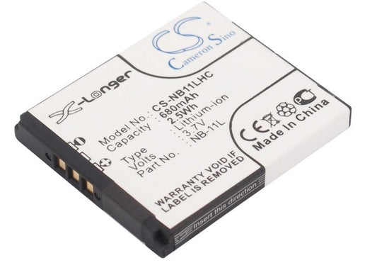 Replacement Battery for Canon  ELPH 110 HS – Camera – 680mAh / 2.52Wh / 3.7V