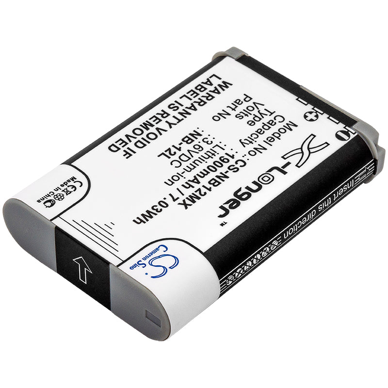 Replacement Battery for Canon  LEGRIA Mini X – Camera – 1900mAh / 6.84Wh / 3.6V