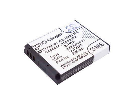 Replacement Battery for Canon  Digital IXUS 200 IS – Camera – 1000mAh / 3.70Wh / 3.7V