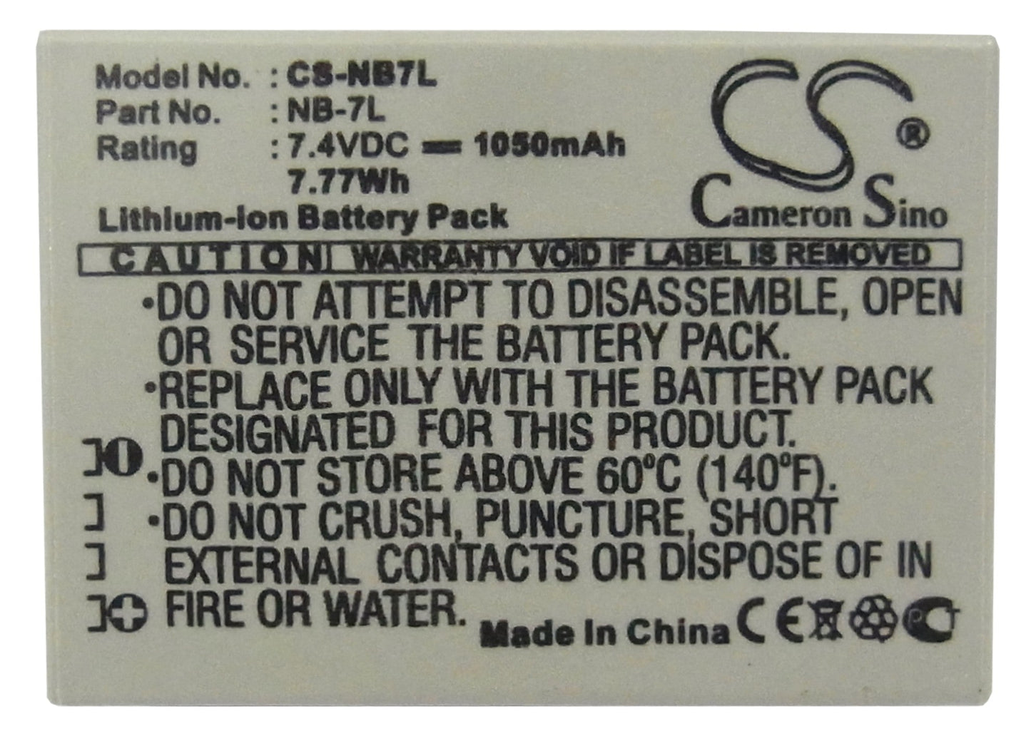 Replacement Battery for Canon  PowerShot G10 – Camera – 1050mAh / 7.4V