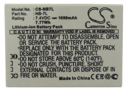Replacement Battery for Canon  PowerShot G10 – Camera – 1050mAh / 7.4V