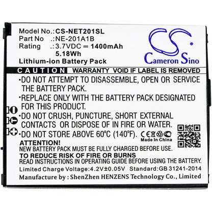 Replacement Battery for NEC  NE-201A1A – Mobile, SmartPhone – 1400mAh / 5.18Wh / 3.7V