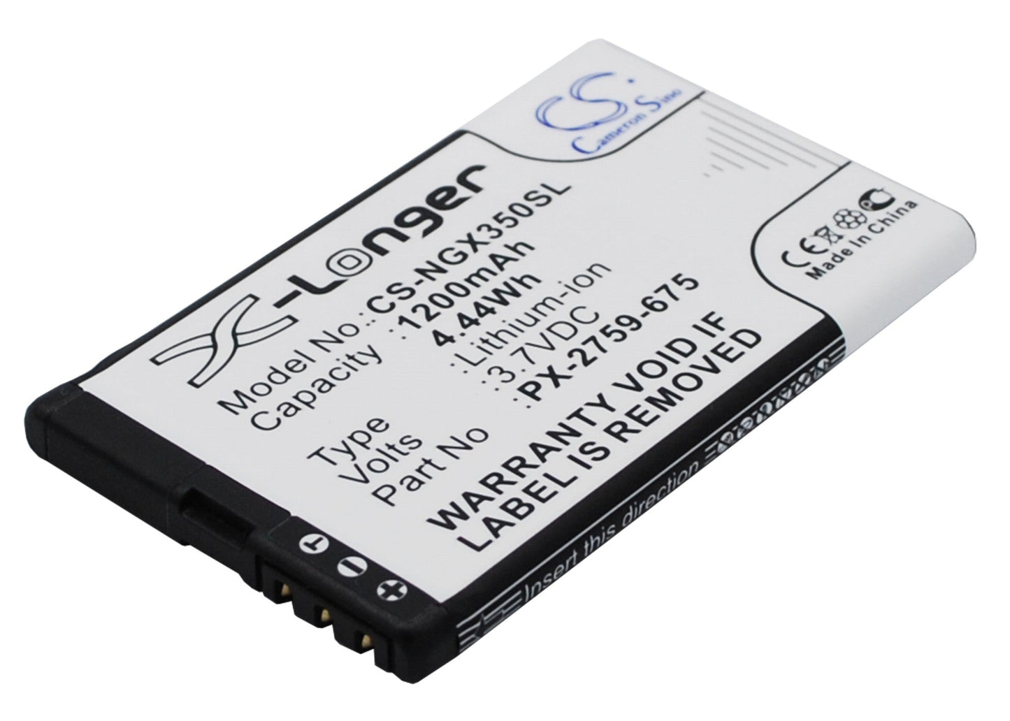 Replacement Battery for Navgear  Motorradnavi SLX-350 – GPS, Navigator – 1200mAh / 4.44Wh / 3.7V