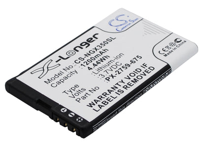 Replacement Battery for Navgear  Motorradnavi SLX-350 – GPS, Navigator – 1200mAh / 4.44Wh / 3.7V