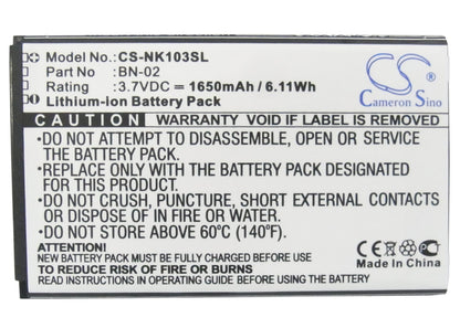 Replacement Battery for Nokia  Nokia XL – Mobile, SmartPhone – 1650mAh / 6.11Wh / 3.7V