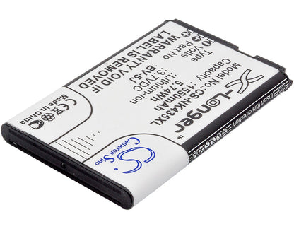 Replacement Battery for Nokia  Lumia 435 – Mobile, SmartPhone – 1550mAh / 5.74Wh / 3.7V