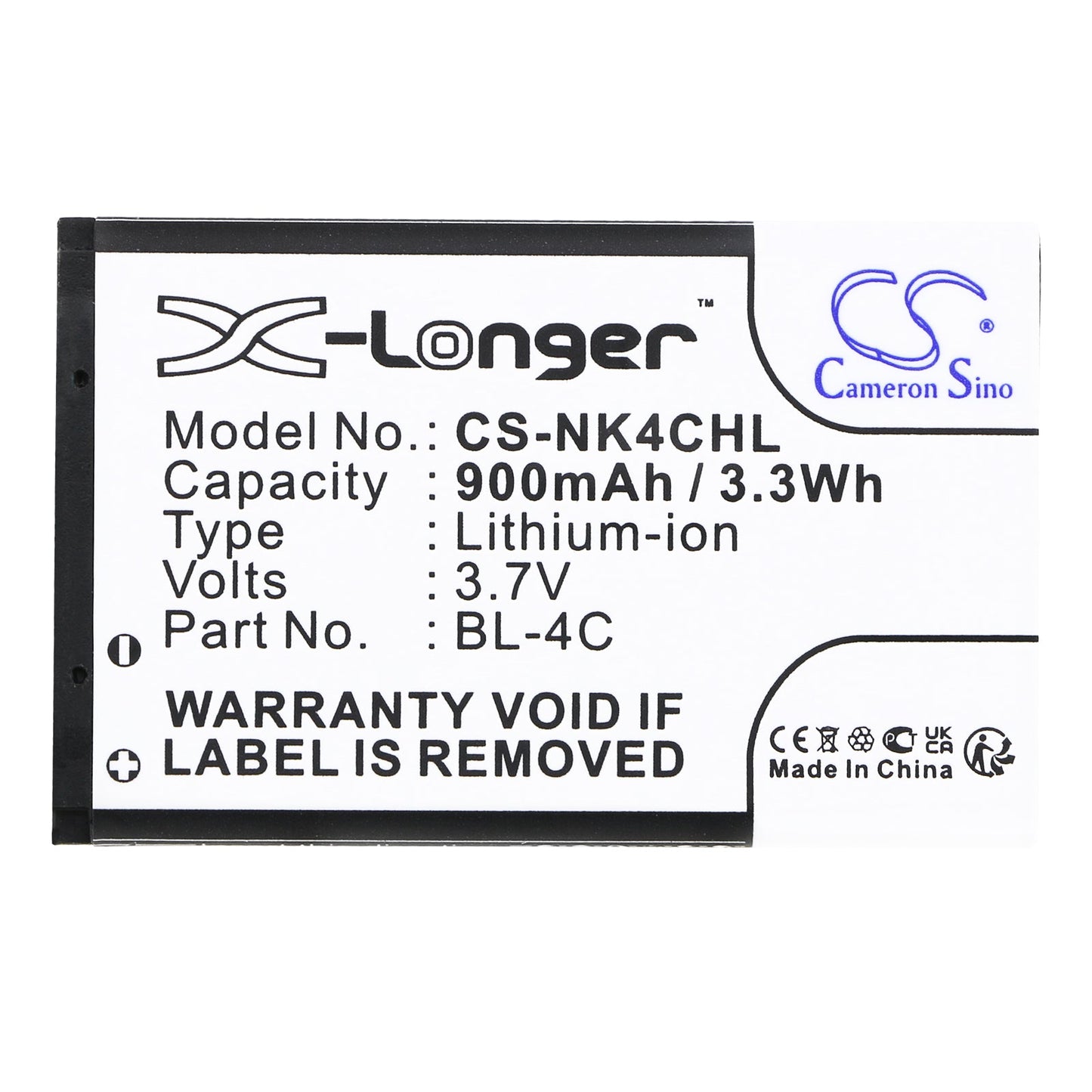Replacement Battery for Rollei  Compactline 83 – Camera – 900mAh / 3.33Wh / 3.7V
