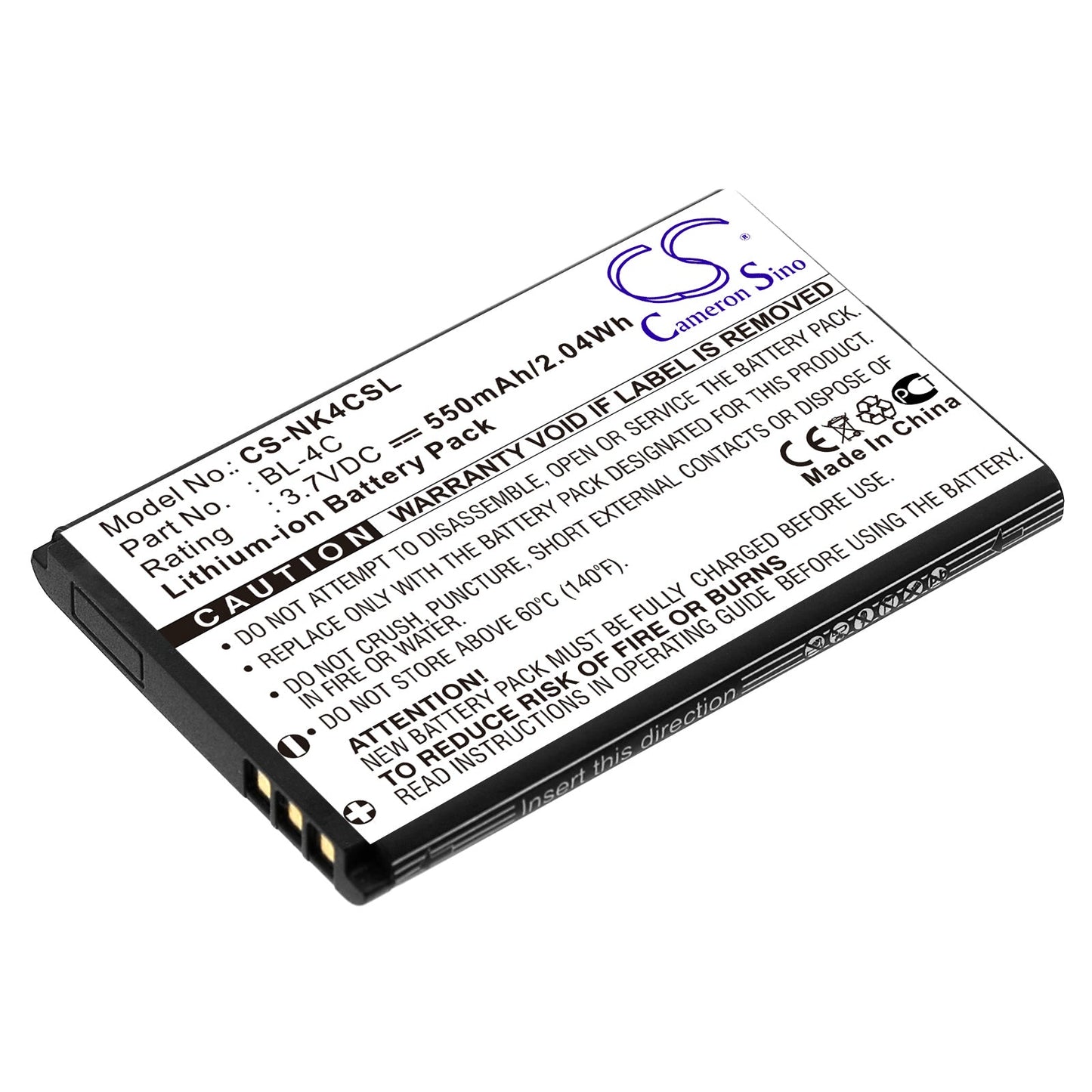Replacement Battery for Rollei  Compactline 83 – Camera – 550mAh / 2.04Wh / 3.7V