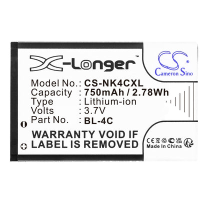 Replacement Battery for BBK  i267 – Camera – 750mAh / 2.78Wh / 3.7V