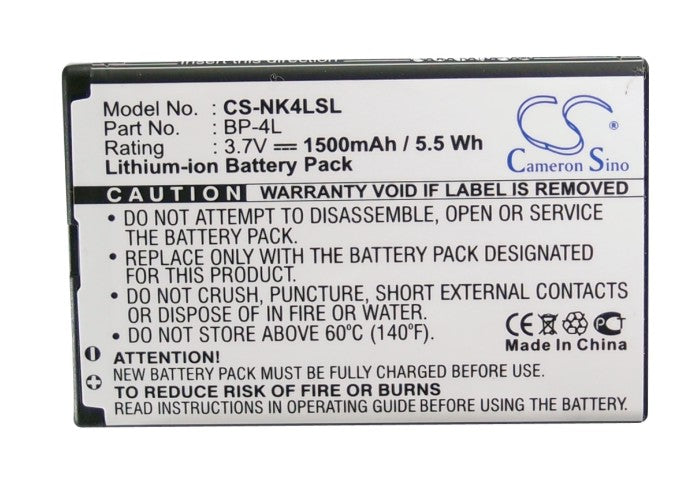 Replacement Battery for ZTE  U288G – Mobile, SmartPhone – 1500mAh / 5.55Wh / 3.7V