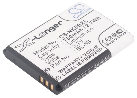 Replacement Battery for Yashica  – Camera – 750mAh / 2.78Wh / 3.7V