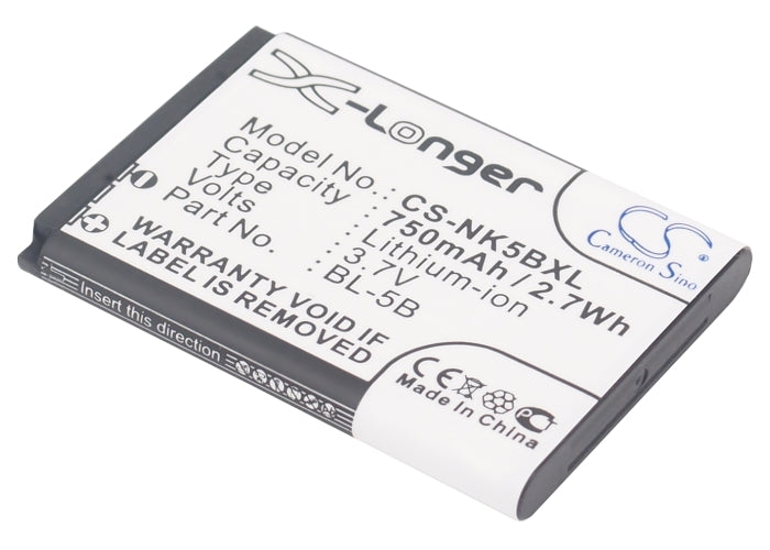 Replacement Battery for Rollei  10050 – Camera – 750mAh / 2.78Wh / 3.7V