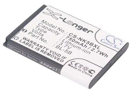 Replacement Battery for Vodafone  Mini D100 – Mobile, SmartPhone – 750mAh / 2.78Wh / 3.7V