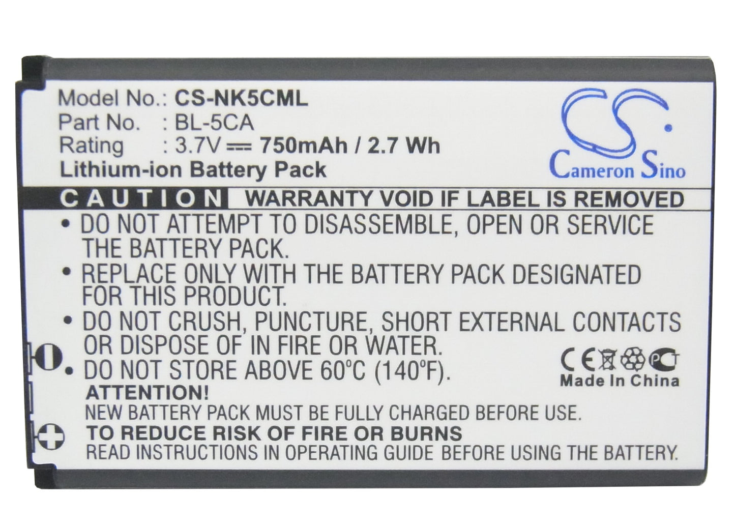 Replacement Battery for REFLECTA  X7-Scan – 750mAh / 2.78Wh