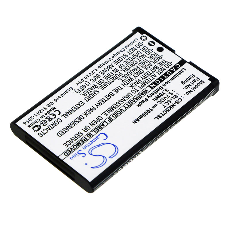 Replacement Battery for Nokia  5220 – Mobile, SmartPhone – 1000mAh / 3.7V