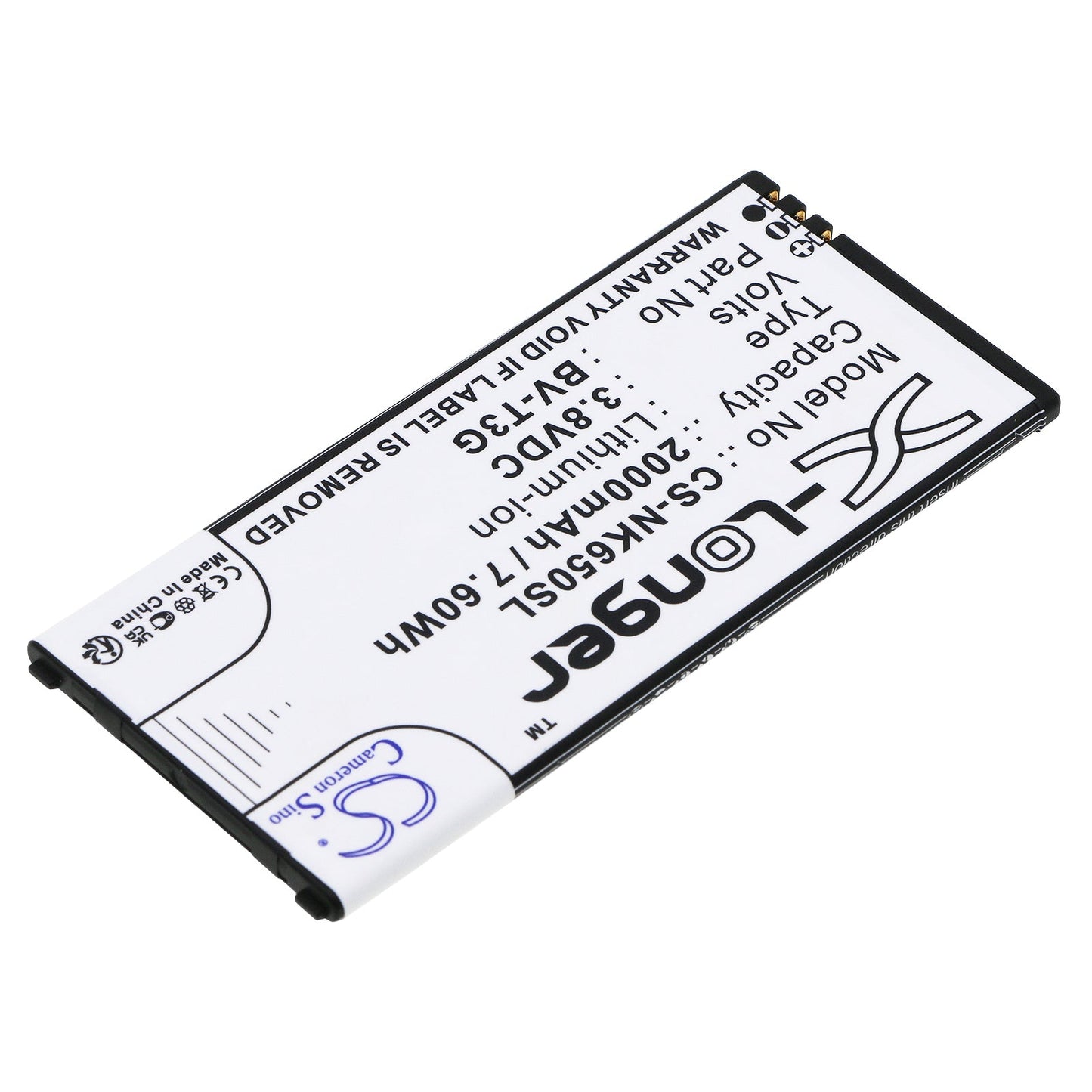 Replacement Battery for Nokia  Lumia 650 – Mobile, SmartPhone – 2000mAh / 7.60Wh / 3.8V