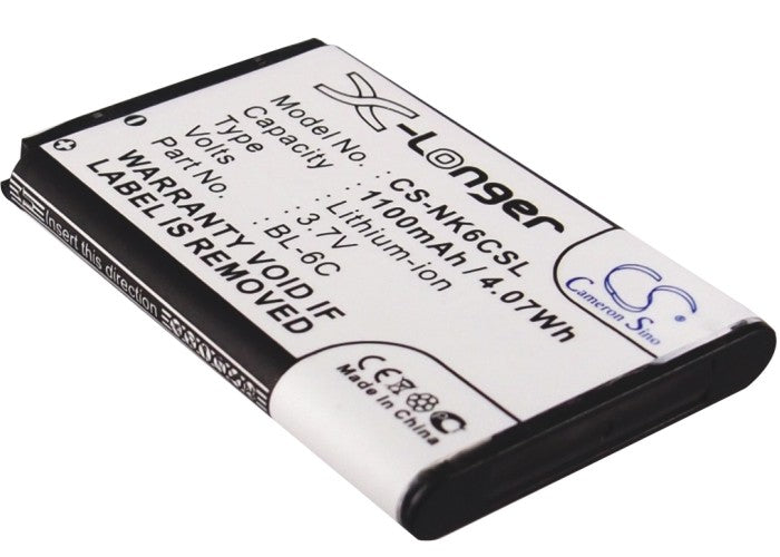 Replacement Battery for Nokia  2115i – Mobile, SmartPhone – 1100mAh / 4.07Wh / 3.7V