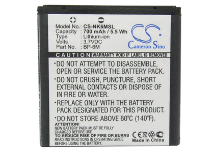 Replacement Battery for Nokia  3250 – Mobile, SmartPhone – 700mAh / 2.59Wh / 3.7V