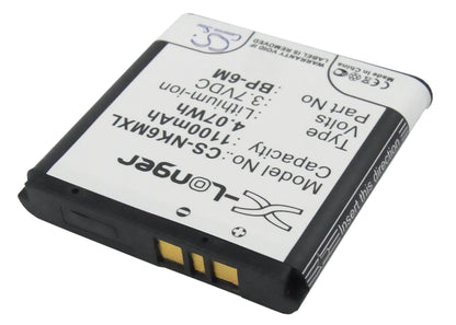 Replacement Battery for Nokia  3250 – Mobile, SmartPhone – 1100mAh / 4.07Wh / 3.7V