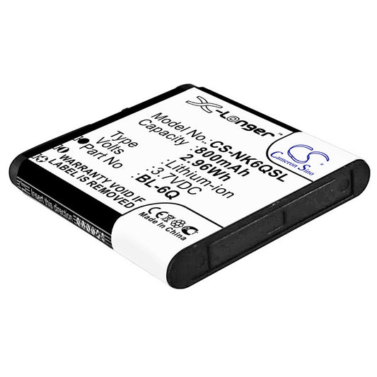 Replacement Battery for Nokia  6700 Classic – Mobile, SmartPhone – 800mAh / 2.96Wh / 3.7V
