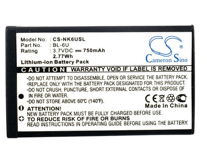 Replacement Battery for Nokia  8820 – Mobile, SmartPhone – 750mAh / 3.7V