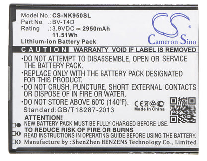 Replacement Battery for Nokia  Cityman – Mobile, SmartPhone – 2950mAh / 11.51Wh / 3.9V