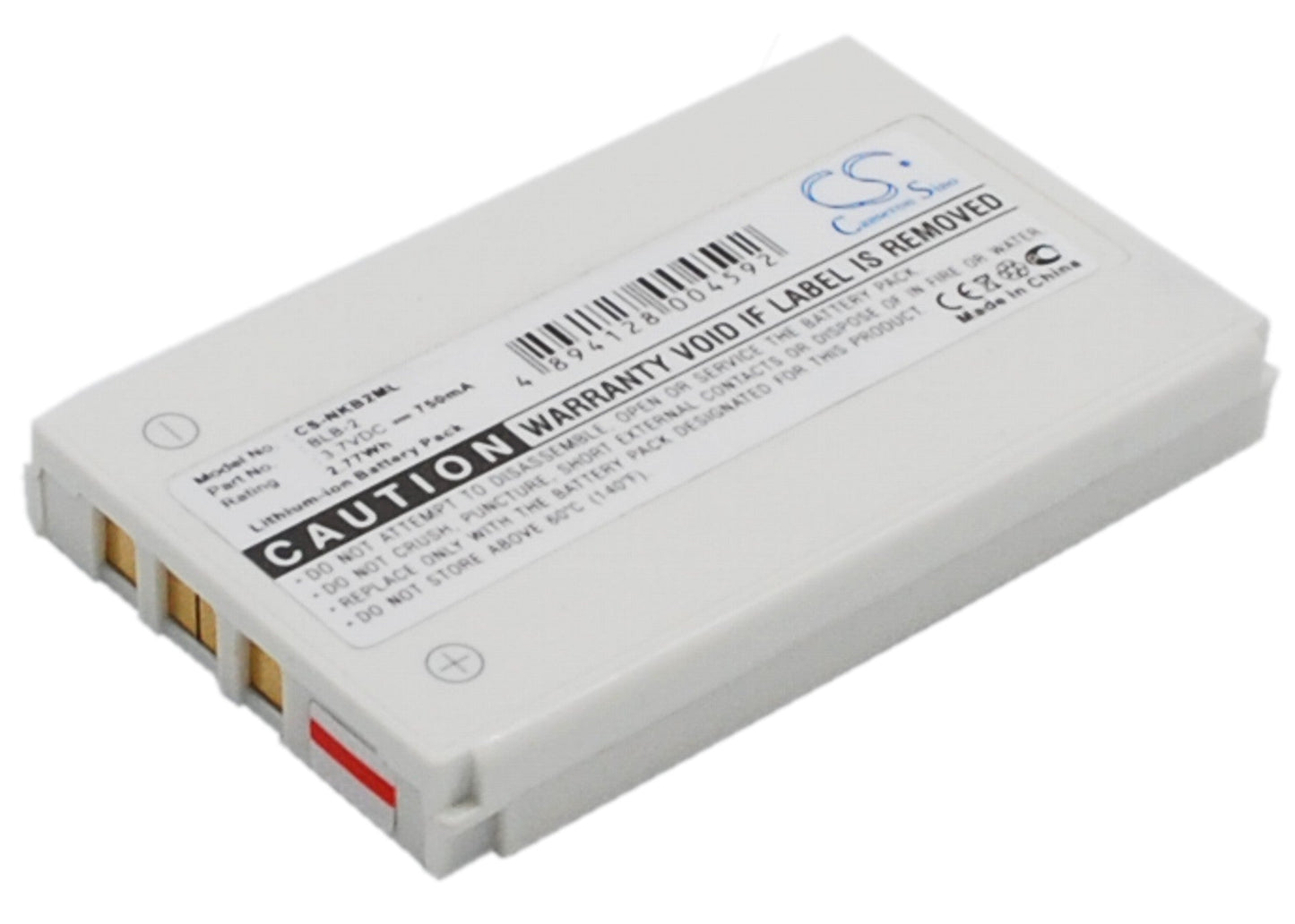 Replacement Battery for Technaxx  C5000 – Camera – 750mAh / 2.78Wh / 3.7V