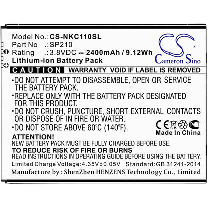 Replacement Battery for Nokia  C1 Plus – Mobile, SmartPhone – 2400mAh / 9.12Wh / 3.8V