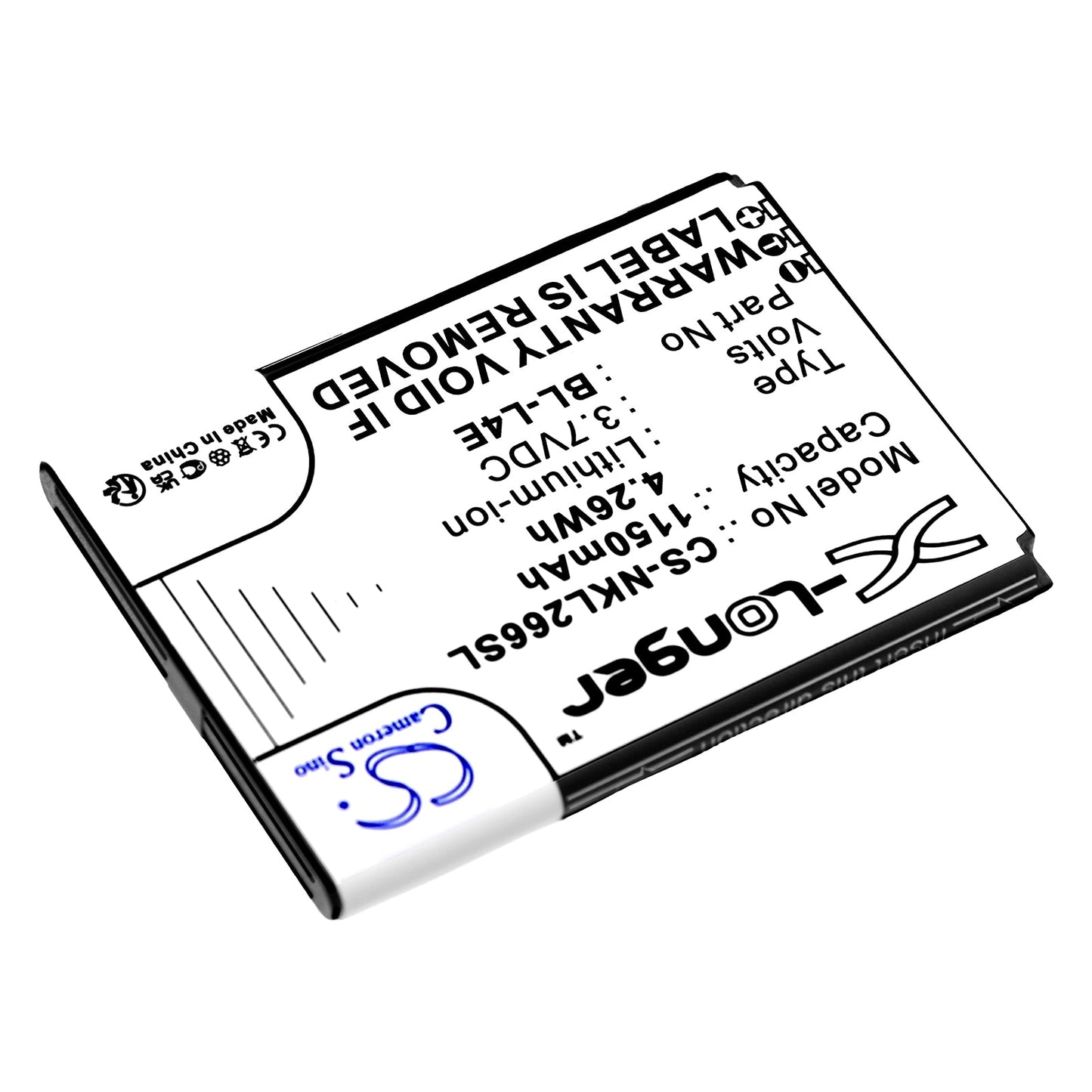 Replacement Battery for Nokia  2660 Flip 4G – Mobile, SmartPhone – 1150mAh / 4.26Wh / 3.7V