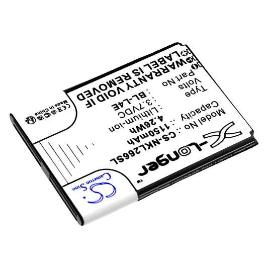 Replacement Battery for Nokia  2660 Flip 4G – Mobile, SmartPhone – 1150mAh / 4.26Wh / 3.7V