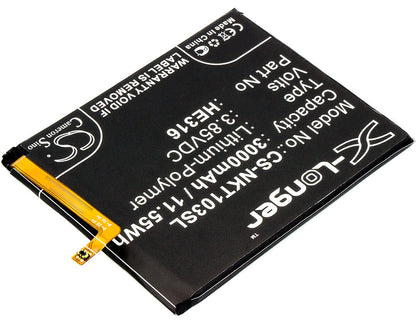 Replacement Battery for Nokia  6 – Mobile, SmartPhone – 3000mAh / 11.55Wh / 3.85V