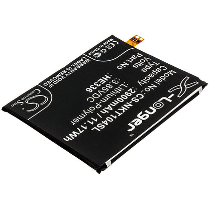 Replacement Battery for Nokia  5 Dual SIM – Mobile, SmartPhone – 2900mAh / 11.17Wh / 3.85V