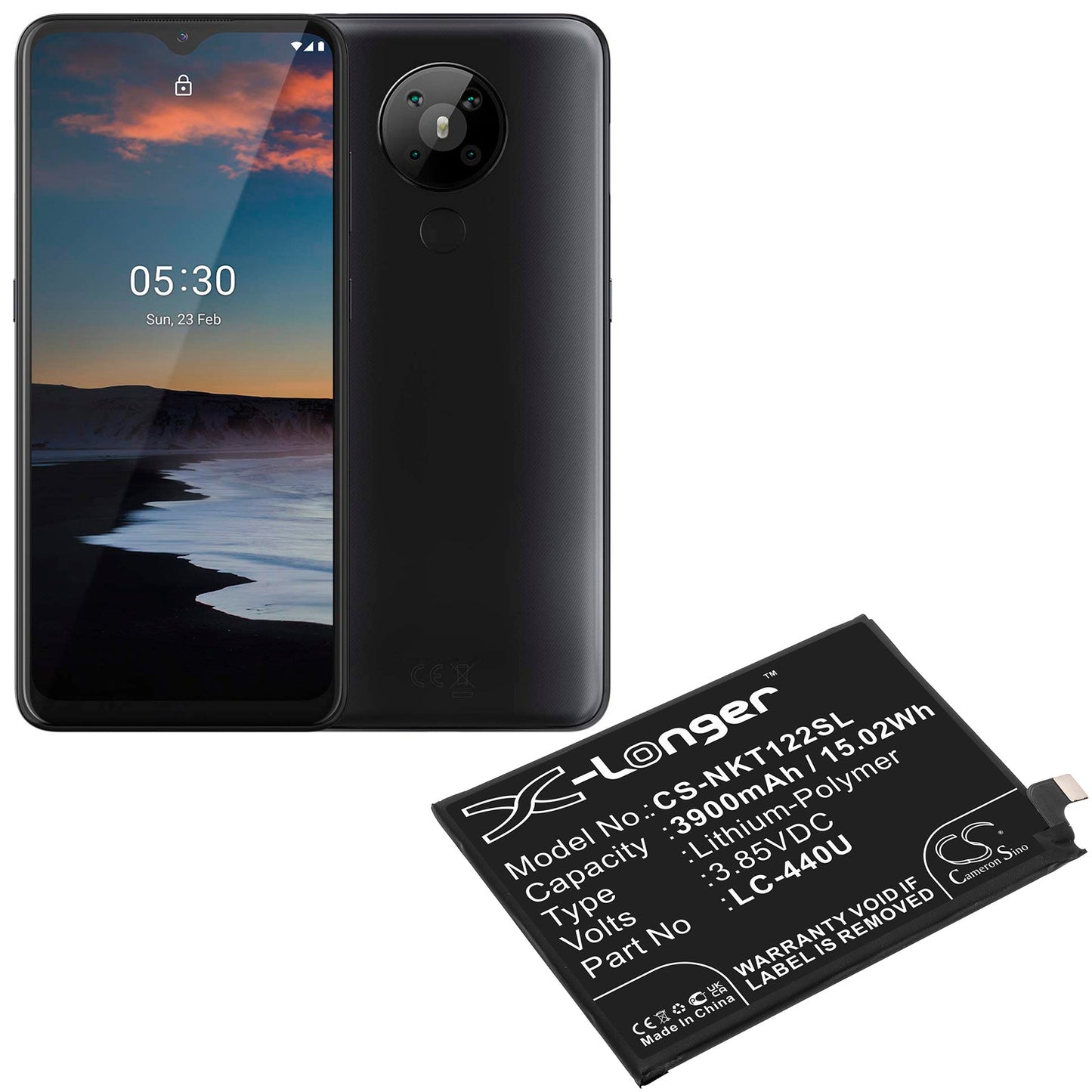 Replacement Battery for Nokia  5.3 2020 – Mobile, SmartPhone – 3900mAh / 15.02Wh / 3.85V