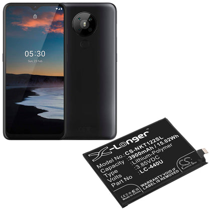 Replacement Battery for Nokia  5.3 2020 – Mobile, SmartPhone – 3900mAh / 15.02Wh / 3.85V