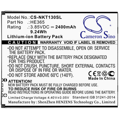 Replacement Battery for Nokia  Nokia 1 Plus – Mobile, SmartPhone – 2400mAh / 9.24Wh / 3.85V