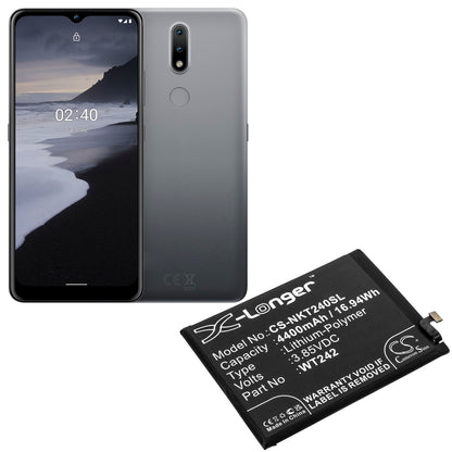 Replacement Battery for Nokia  Nokia 2.4 – Mobile, SmartPhone – 4400mAh / 16.94Wh / 3.85V